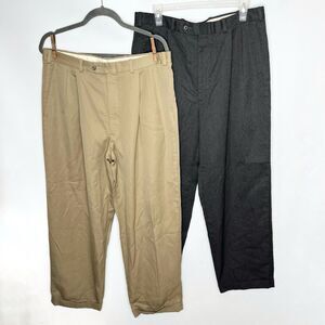 Lot Of Two Nordstrom by JB Britches Men's Pleated Dress Pants Gray & Khaki 34x28